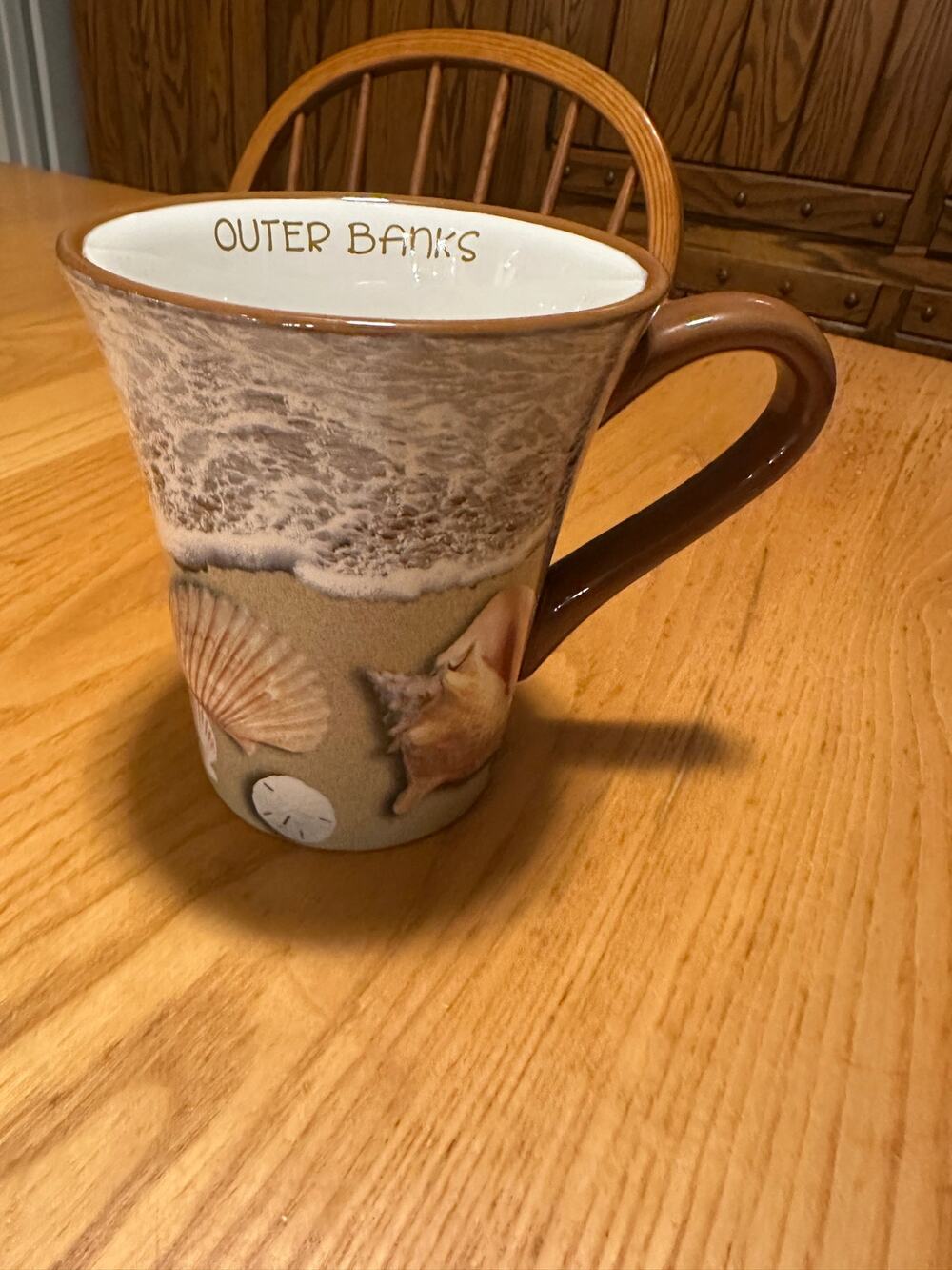 Outer Banks NC 3D Seashell Coffee Mug 2013 BII Beach Sand Dollar Conch 16oz